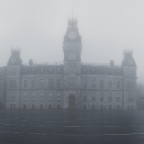 RMC Parade Square in the fog